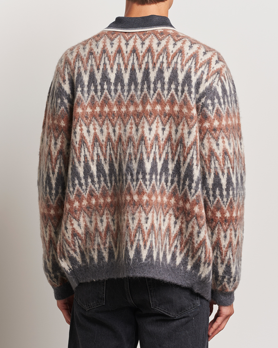 Herren | Pullover | BEAMS PLUS | Chevron Jacquard Cardigan Grey