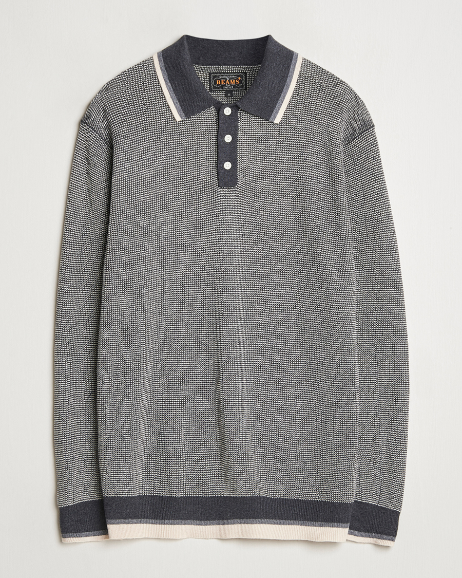Herren | Pullover | BEAMS PLUS | Collar Line Knitted Polo Charcoal