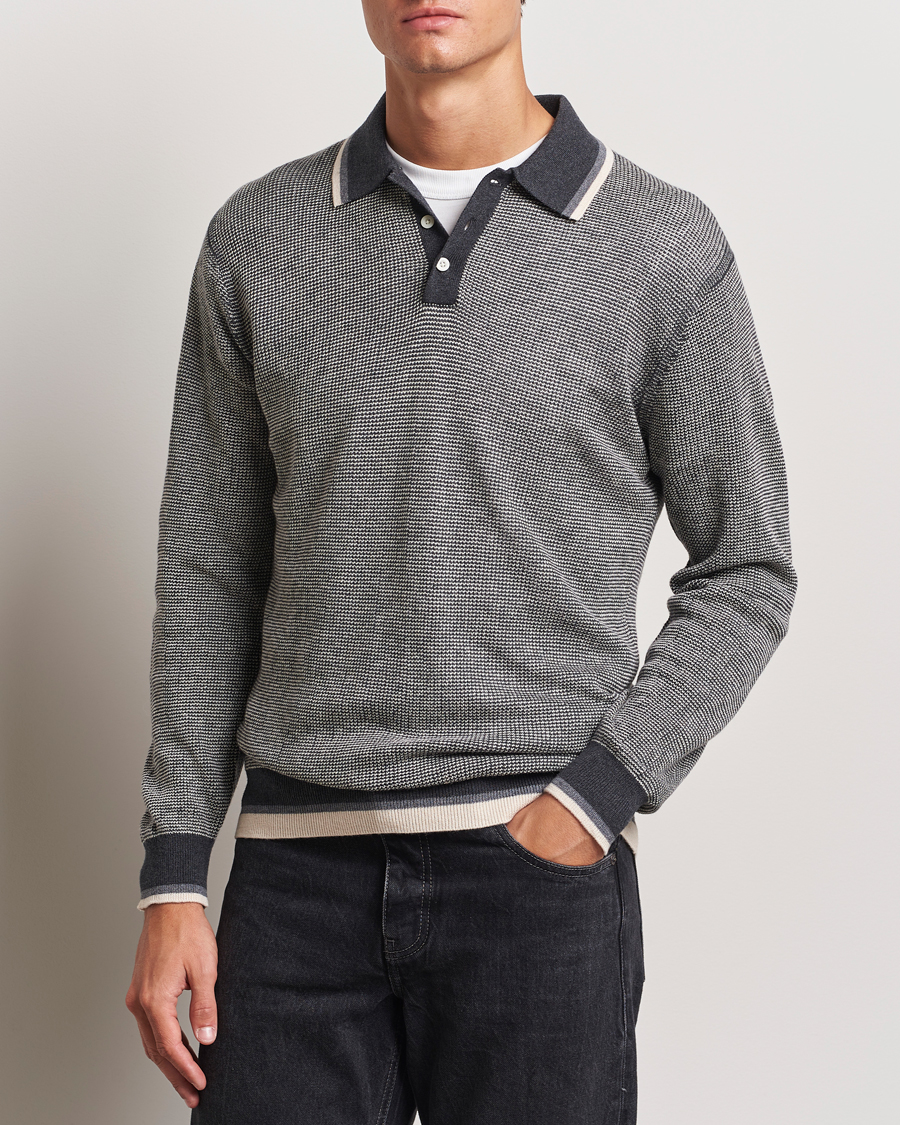 Herren | Pullover | BEAMS PLUS | Collar Line Knitted Polo Charcoal
