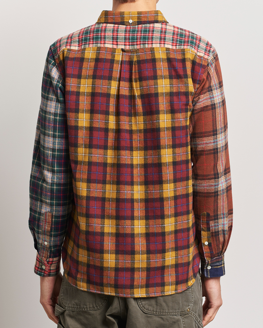 Herren | Hemden | BEAMS PLUS | Patchwork Flannel Button Down Shirt Mustard Multi