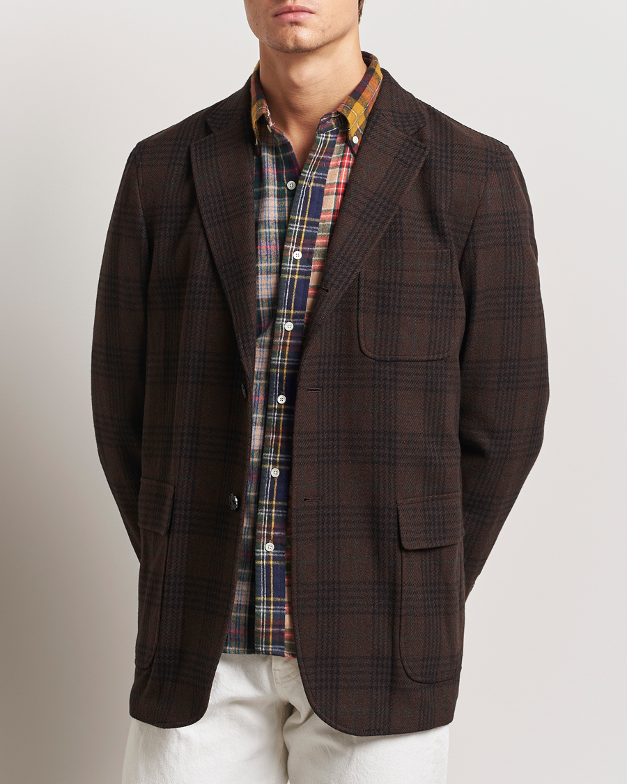 Herren | Sakkos | BEAMS PLUS | Wool Plaid Blazer Dark Brown