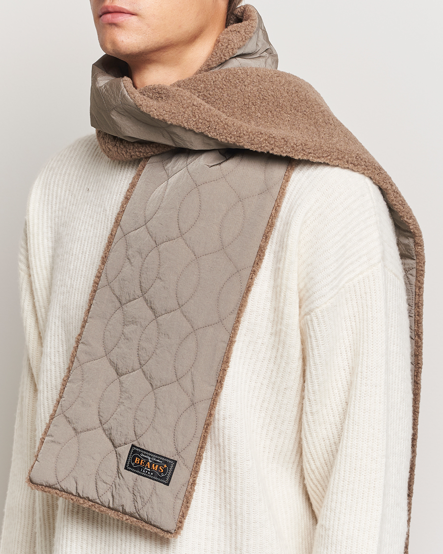 Herren | BEAMS PLUS Muffler Boa Quilt Khaki | BEAMS PLUS | Muffler Boa Quilt Khaki