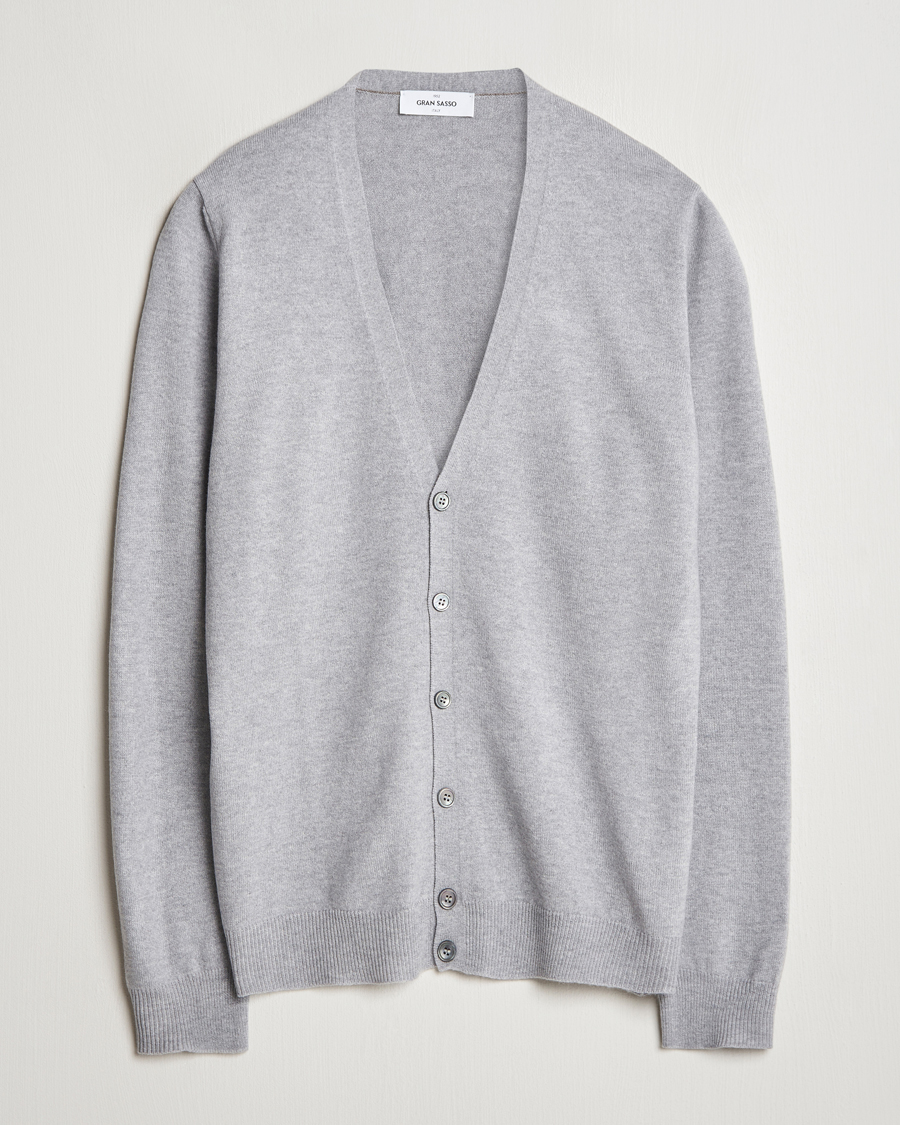 Herren | Pullover | Gran Sasso | Wool/Cashmere Cardigan Light Grey