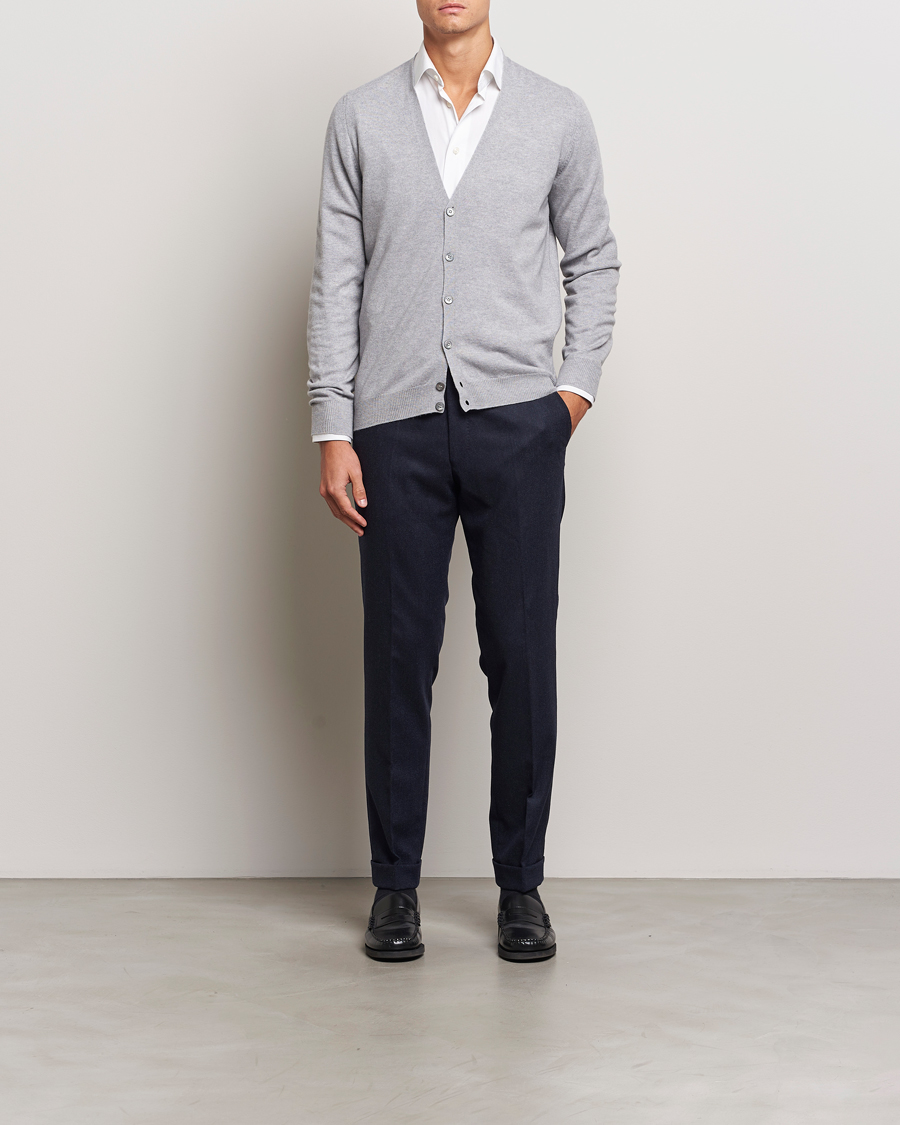 Herren | Pullover | Gran Sasso | Wool/Cashmere Cardigan Light Grey