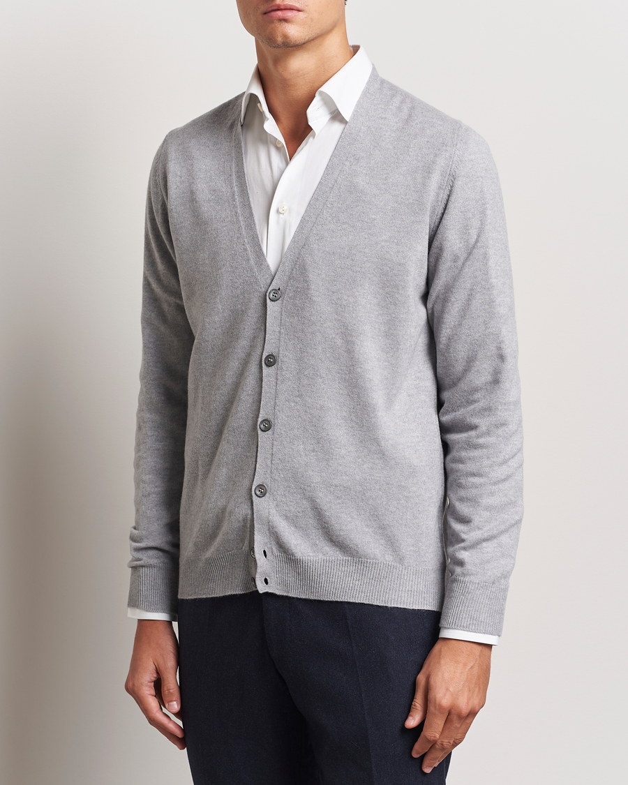 Herren | Pullover | Gran Sasso | Wool/Cashmere Cardigan Light Grey