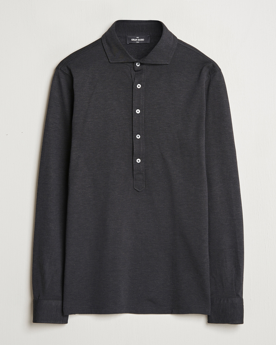 Herren | Hemden | Gran Sasso | Brushed Cotton Popover Shirt Black