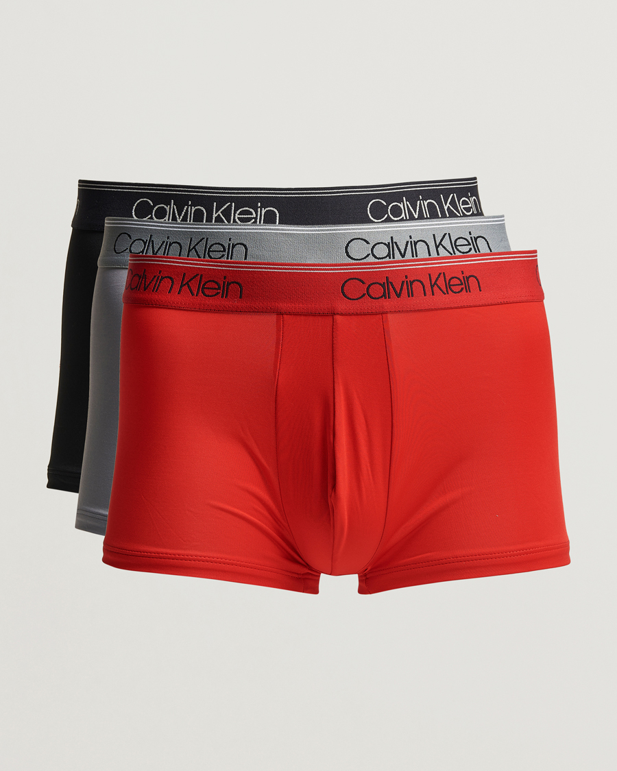 Herren | Unterwäsche | Calvin Klein | 3-Pack Micro Stretch Trunk Red/Grey/Black
