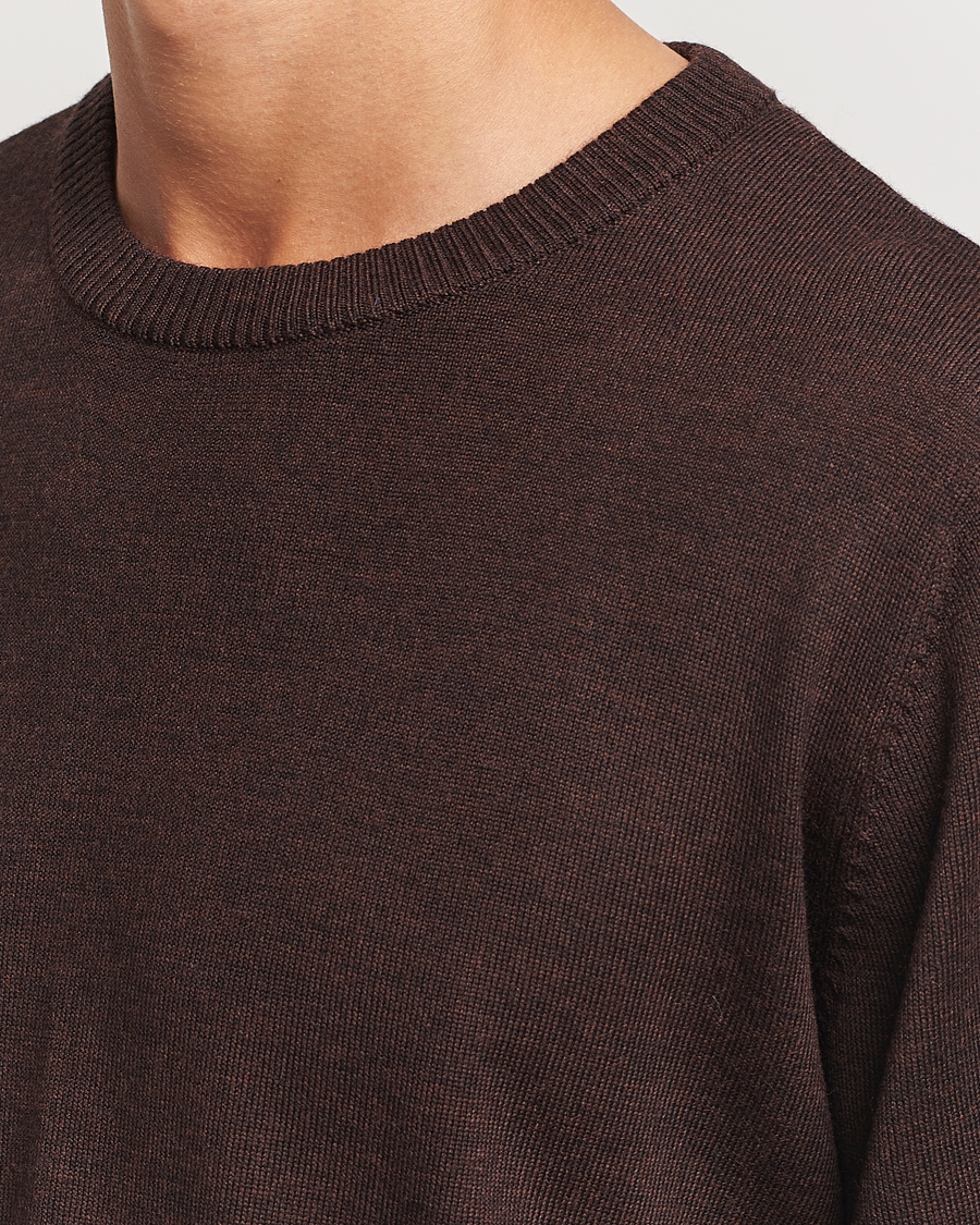Herren | Pullover | A Day's March | Alagón Merino Crew Dark Brown