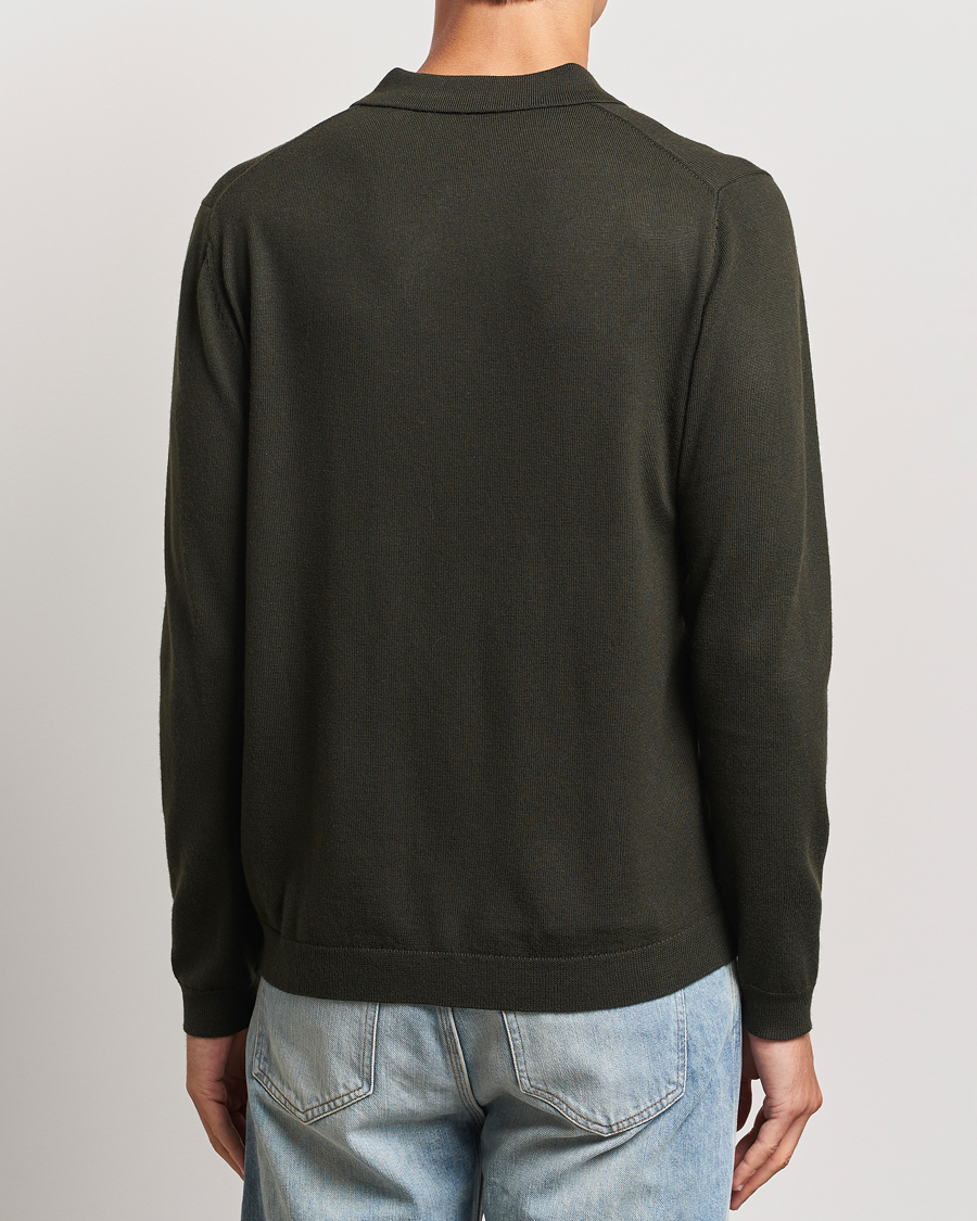 Herren | Pullover | A Day's March | Ambroz Merino Polo Dark Green