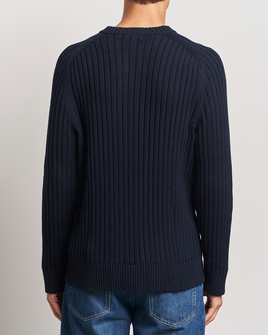 Herren | Pullover | A Day's March | Elmer Cotton Knit Sweater Navy