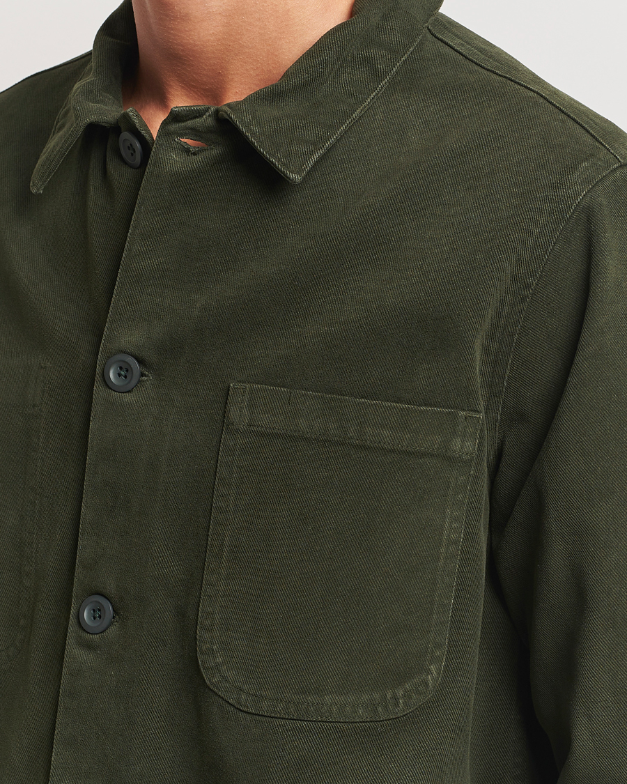 Herren | Hemden | A Day's March | Algot Cotton Lyocell Overshirt Deep Green