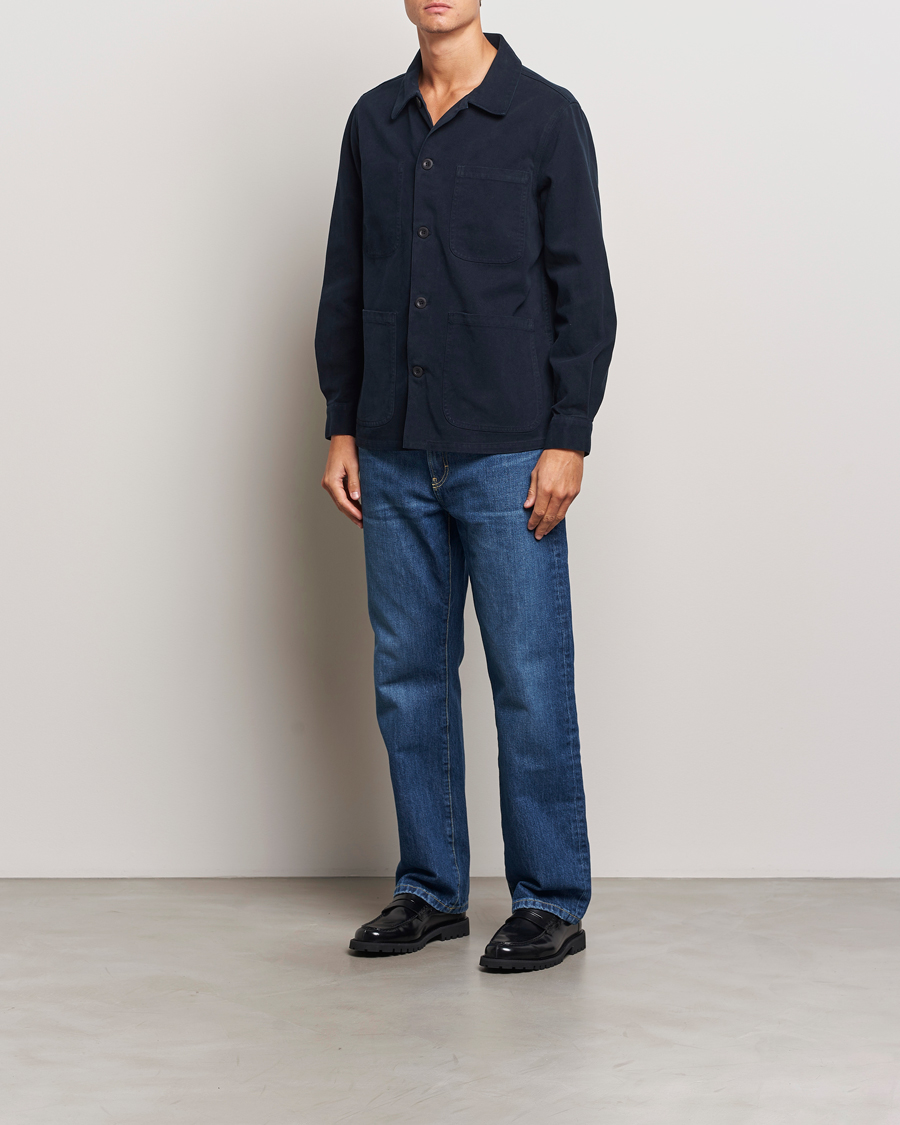 Herren | Jacken | A Day's March | Algot Lyocell Overshirt Navy