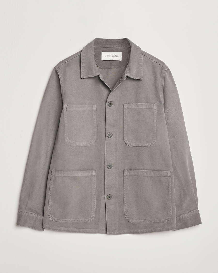 Herren | Hemden | A Day's March | Algot Cotton Lyocell Overshirt Grey