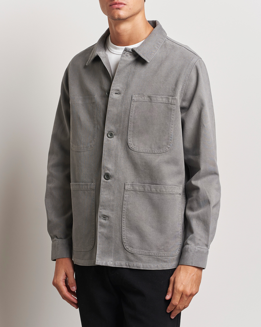 Herren | Hemden | A Day's March | Algot Cotton Lyocell Overshirt Grey