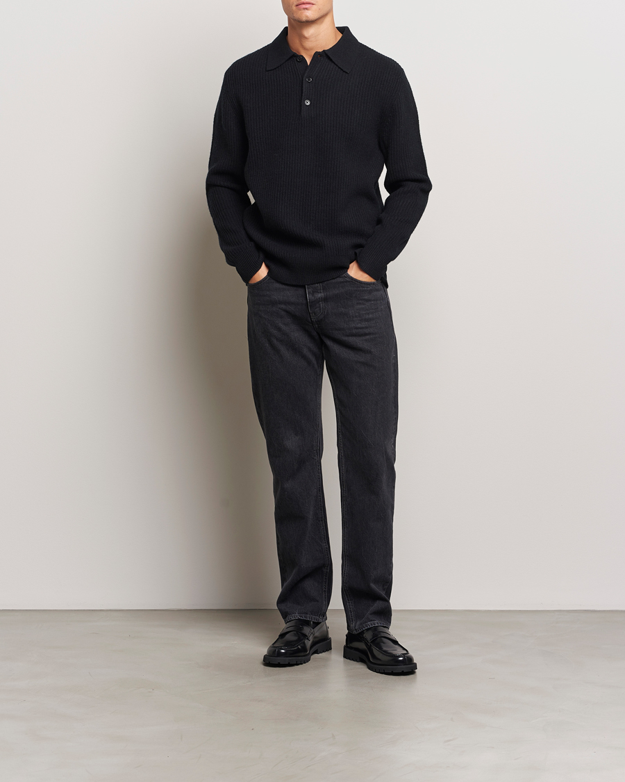 Herren | Pullover | A Day's March | Dover Lambswool Polo Black