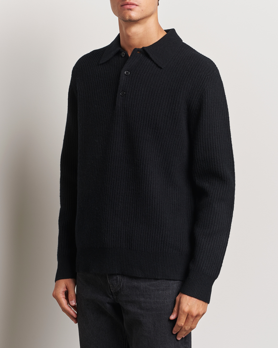 Herren | Pullover | A Day's March | Dover Lambswool Polo Black