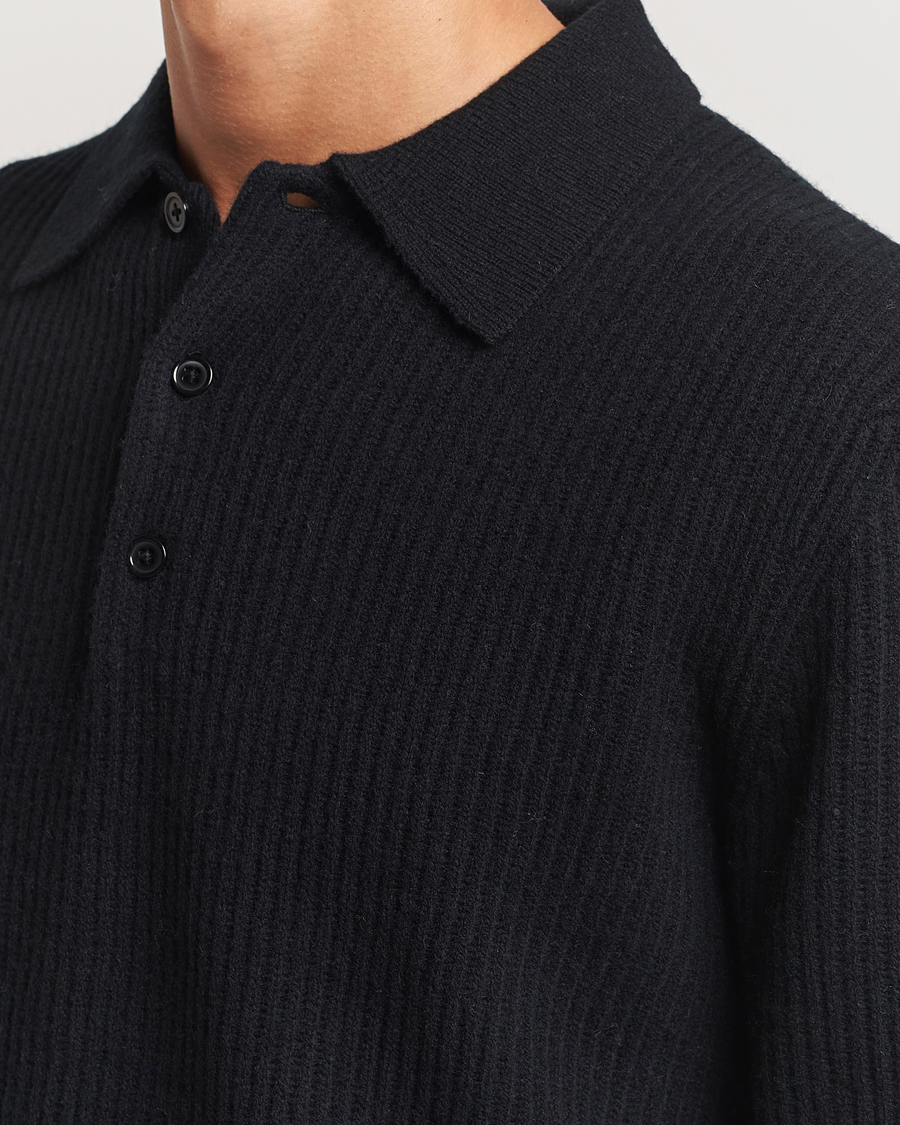 Herren | Pullover | A Day's March | Dover Lambswool Polo Black
