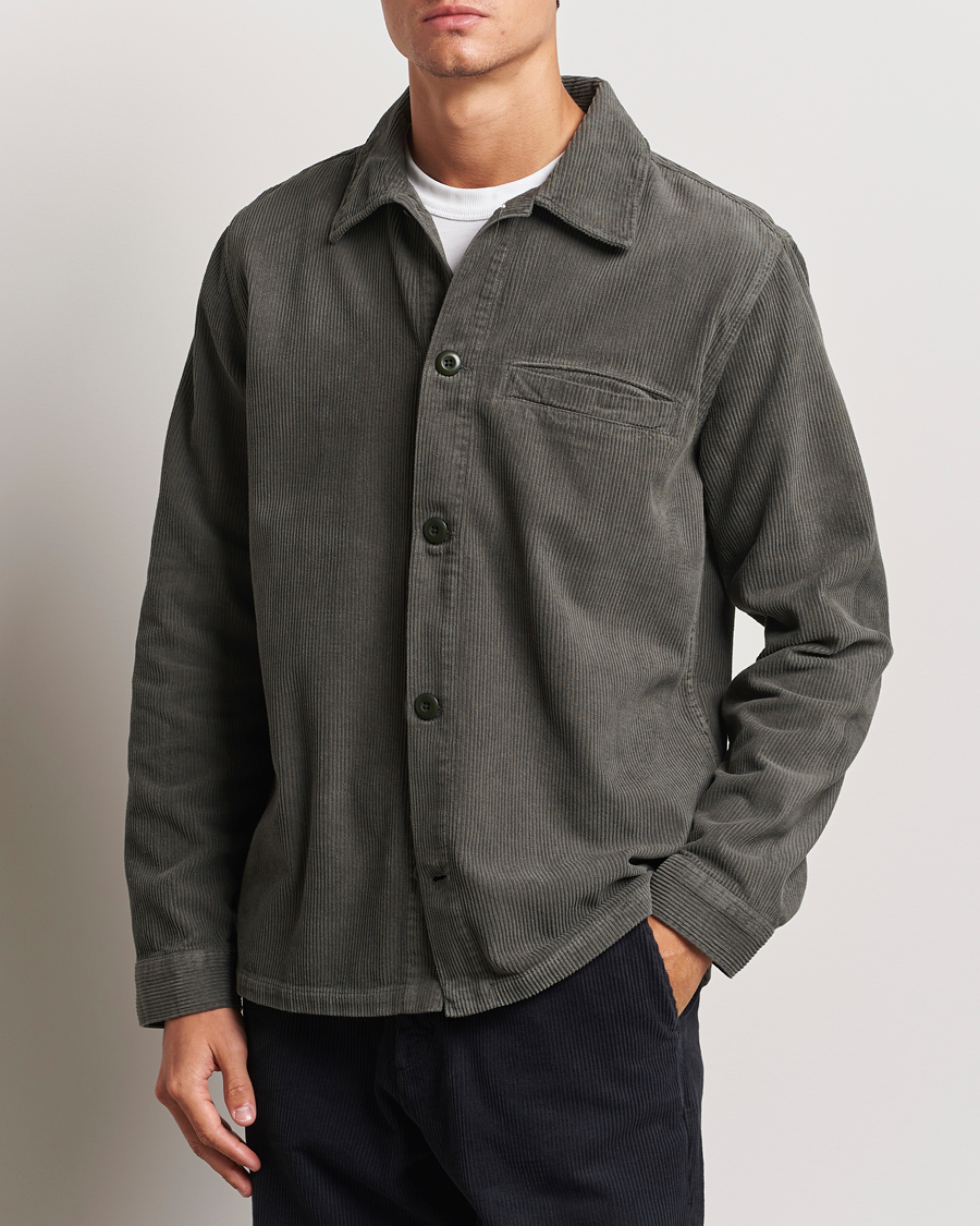 Herren | Hemden | A Day's March | Telford Corduroy Overshirt Olive