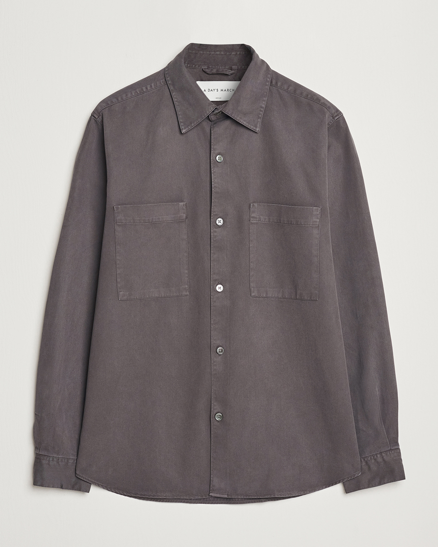 Herren | Hemden | A Day's March | Farleigh Lyocell Shirt Dark Grey