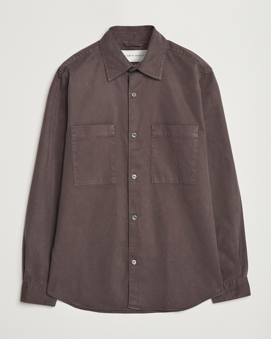 Herren | Hemden | A Day's March | Farleigh Lyocell Shirt Chocolate