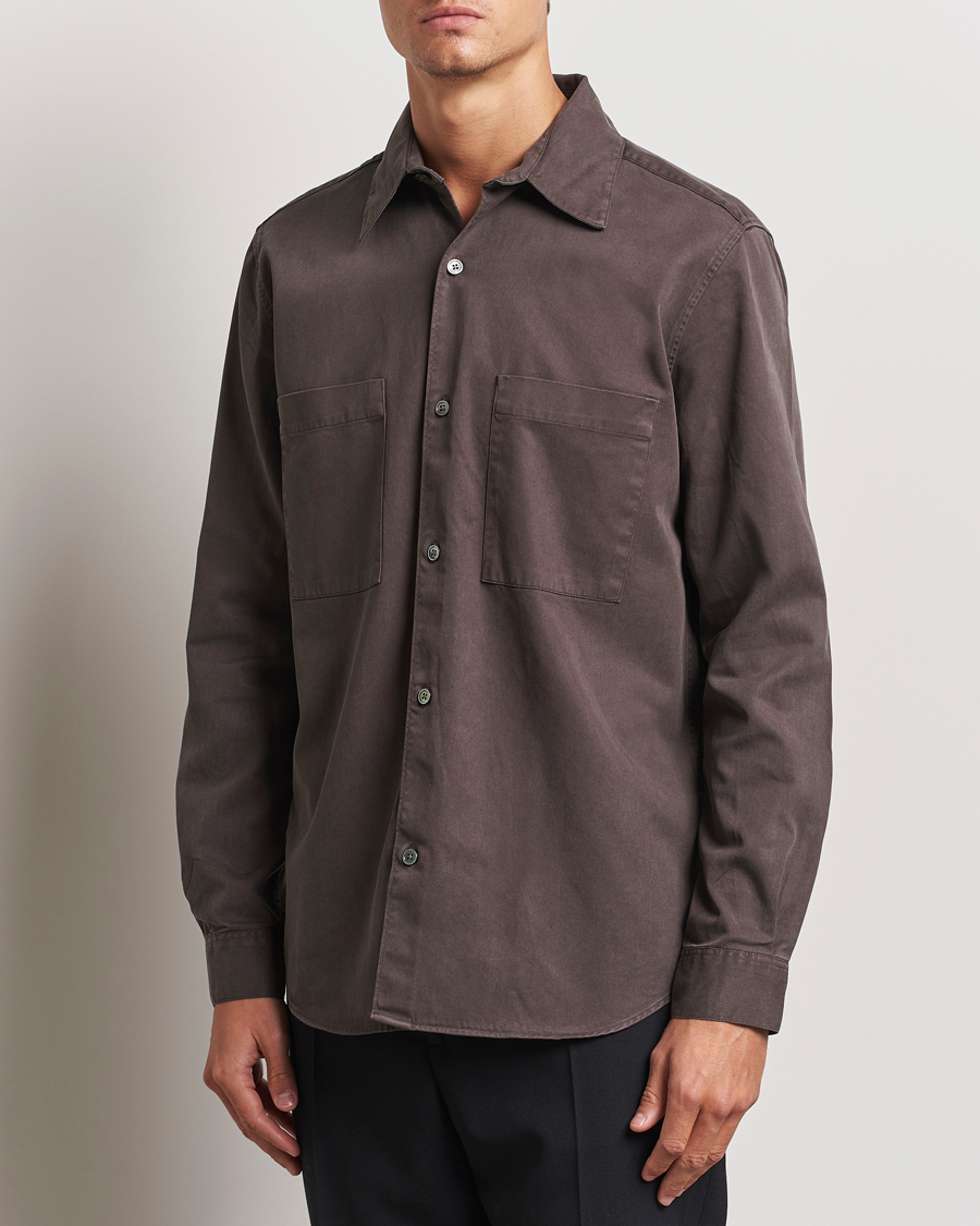 Herren | Hemden | A Day's March | Farleigh Lyocell Shirt Chocolate