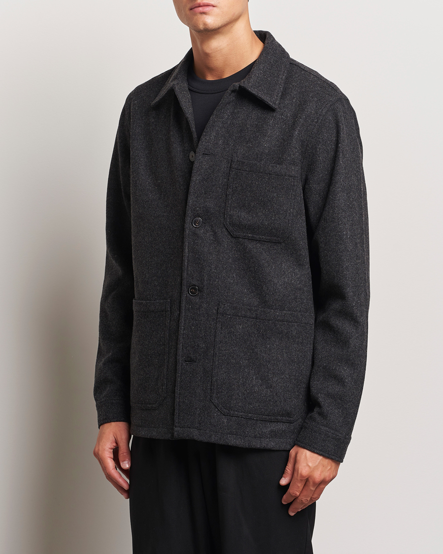 Herren | Hemden | A Day's March | Original Wool Overshirt Charcoal