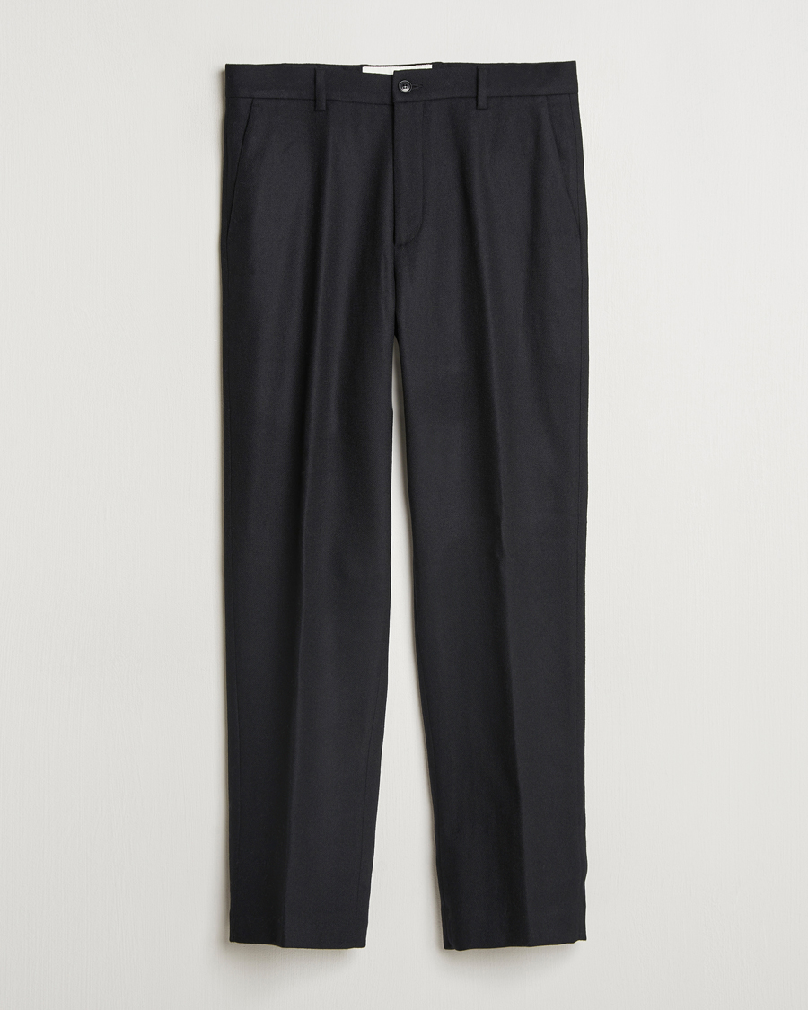 Herren | Hosen | A Day's March | Gairloch Relaxed Wool Trousers Black