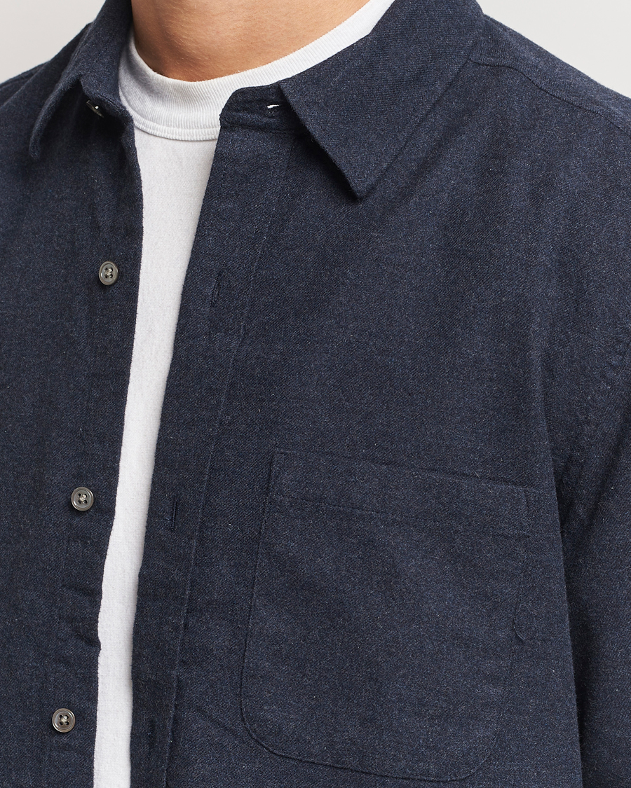 Herren | Hemden | A Day's March | Newark Flannel Shirt Navy