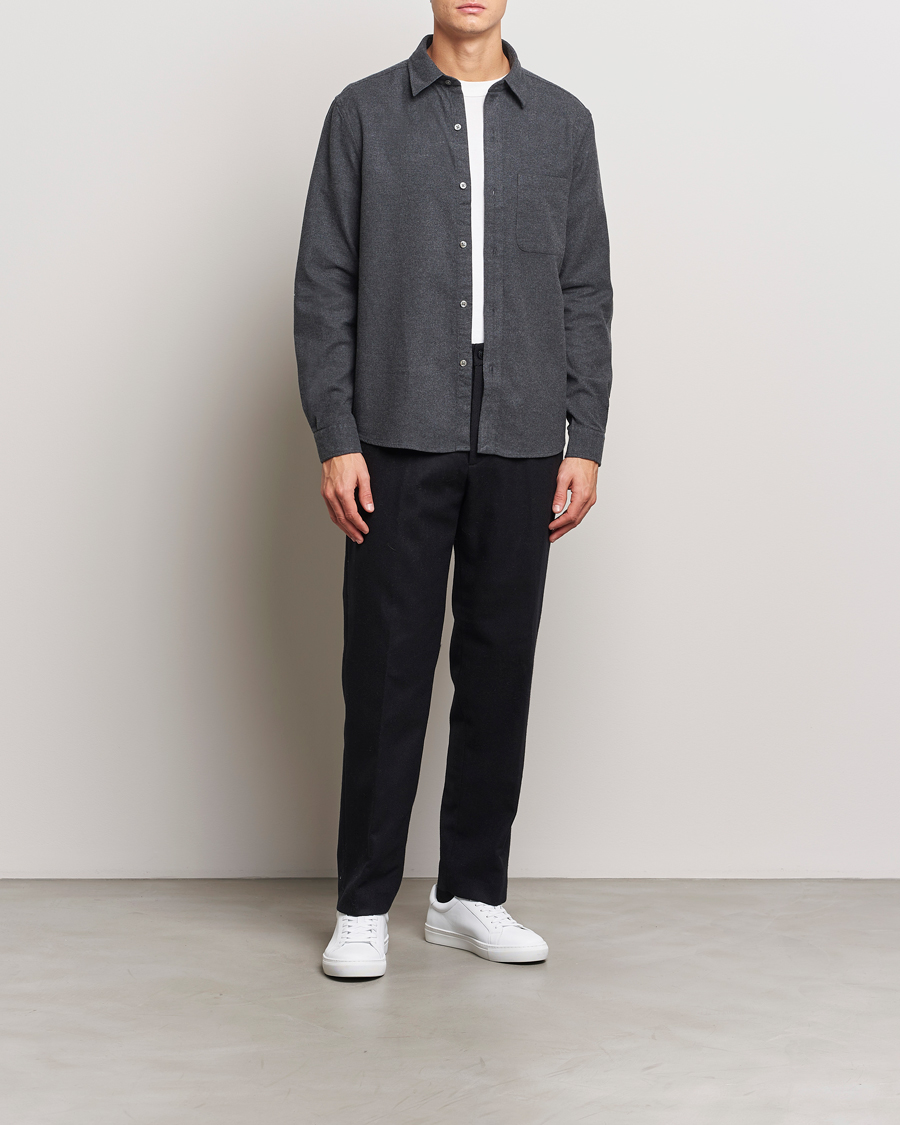 Herren | Hemden | A Day's March | Newark Flannel Shirt Charcoal