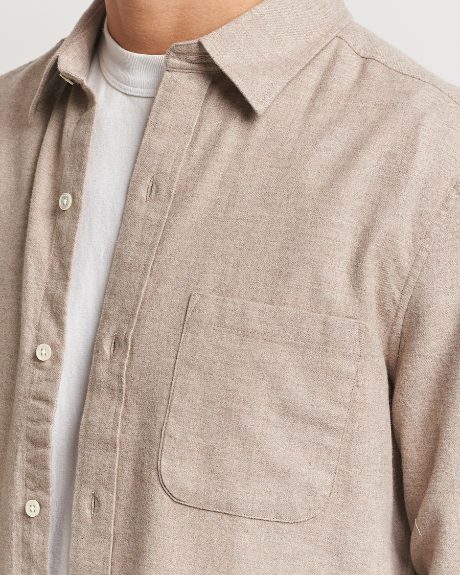 Herren | Hemden | A Day's March | Newark Flannel Shirt Sand Melange