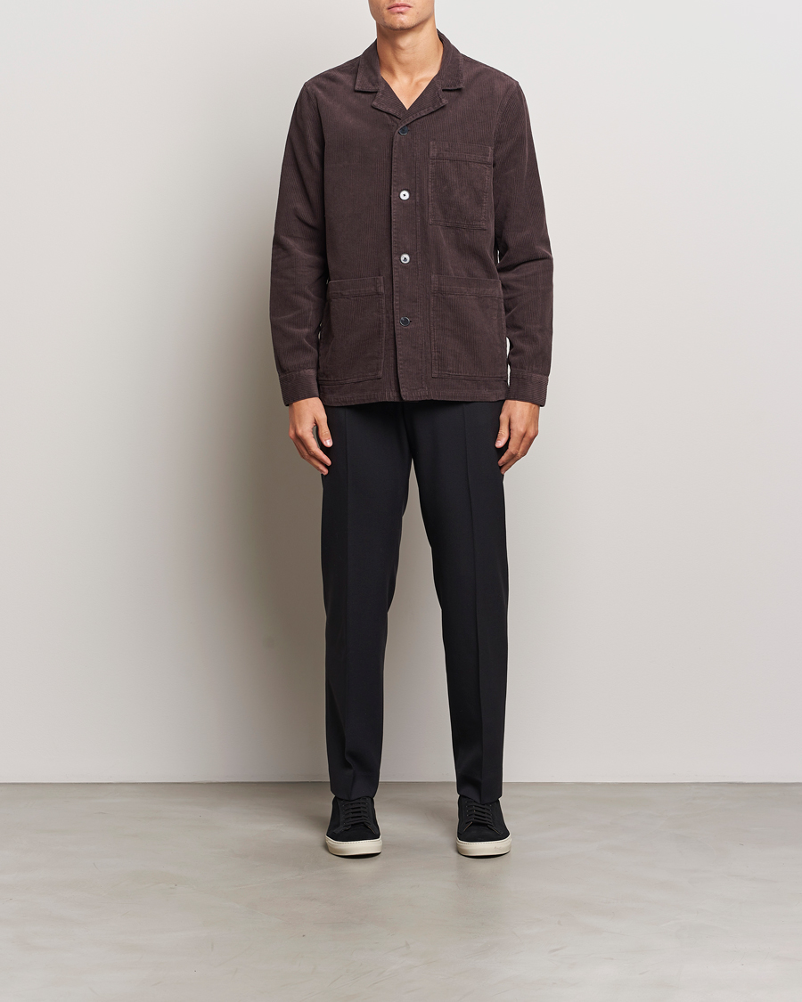 Herren | Hemden | A Day's March | Banagher Corduroy Overshirt Chocolate