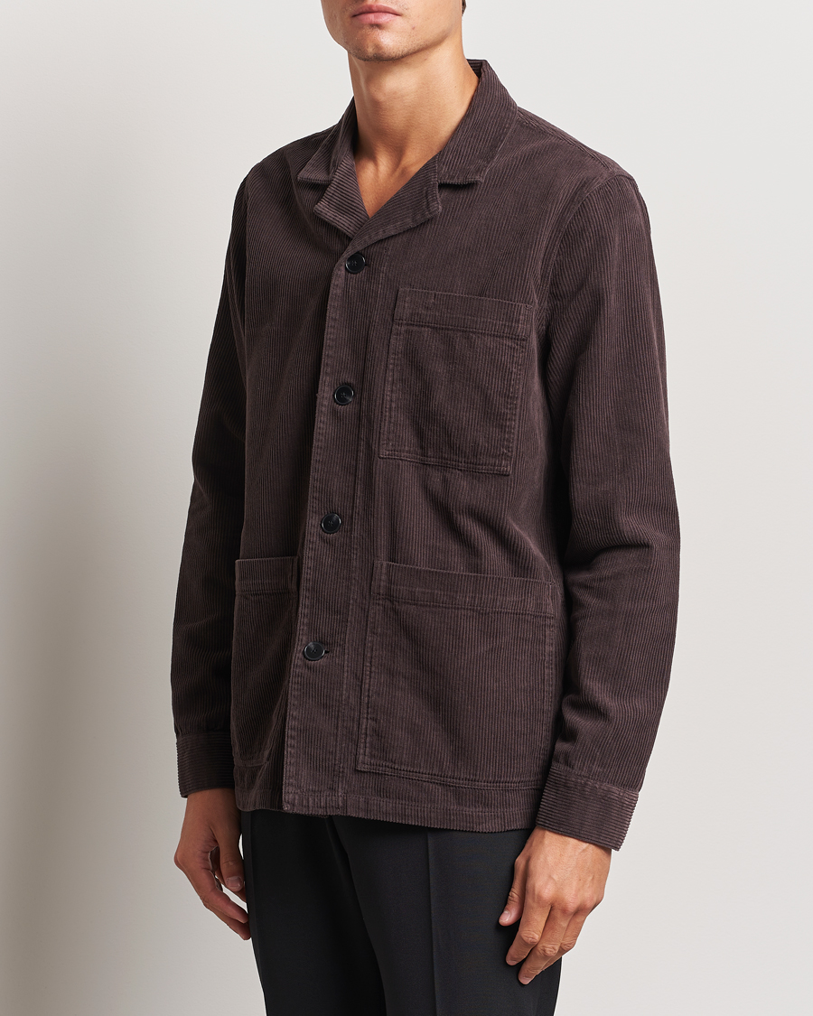 Herren | Hemden | A Day's March | Banagher Corduroy Overshirt Chocolate