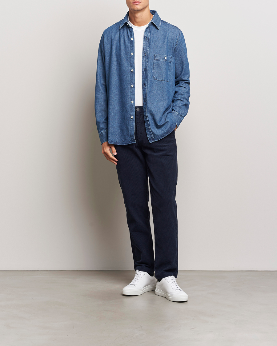 Herren | Hosen | A Day's March | Miller Corduroy Trousers Navy