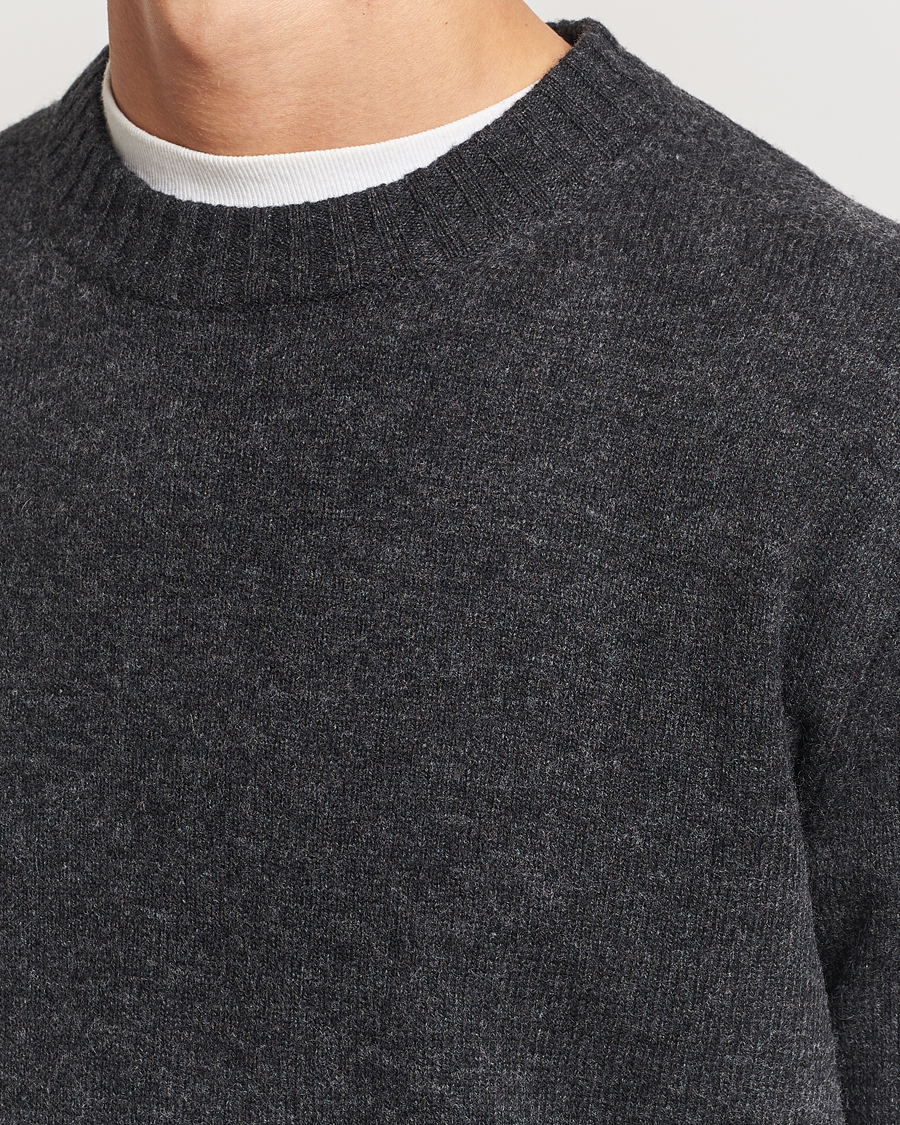 Herren | Pullover | A Day's March | Marlow Lambswool Crew Black Melange