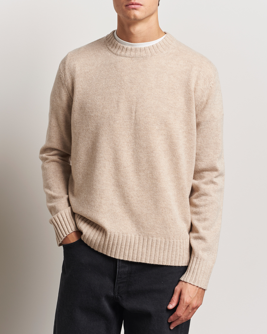 Herren | Pullover | A Day's March | Marlow Lambswool Crew Sand Melange