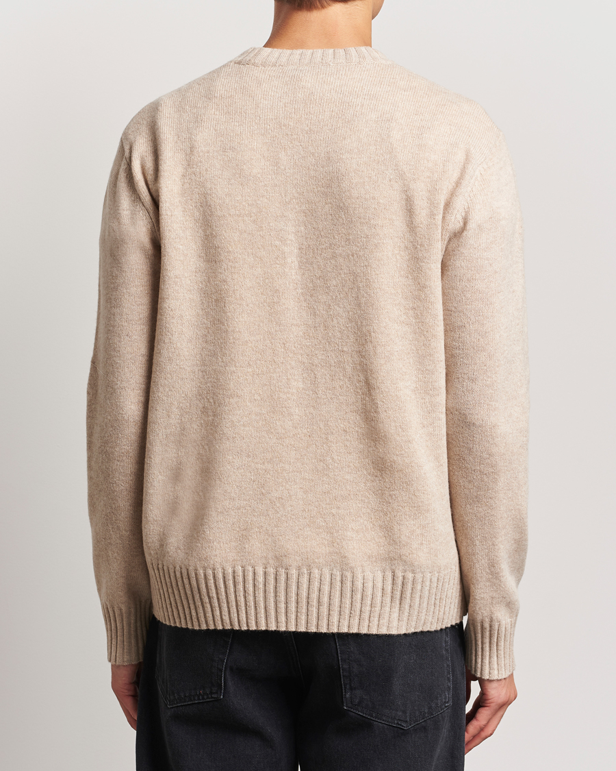Herren | Pullover | A Day's March | Marlow Lambswool Crew Sand Melange