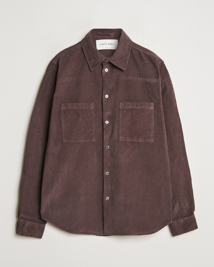 Herren | Hemden | A Day's March | Denver Corduroy Shirt Chocolate