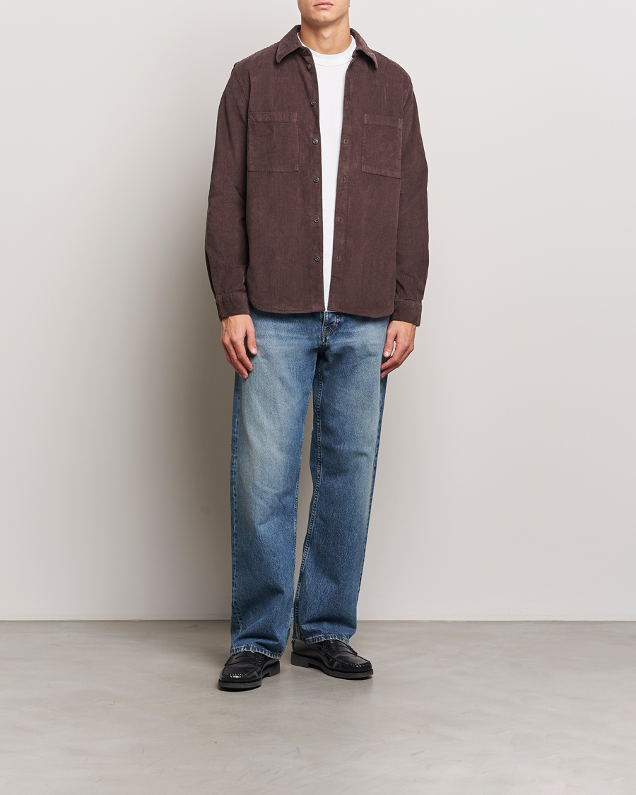 Herren | Hemden | A Day's March | Denver Corduroy Shirt Chocolate