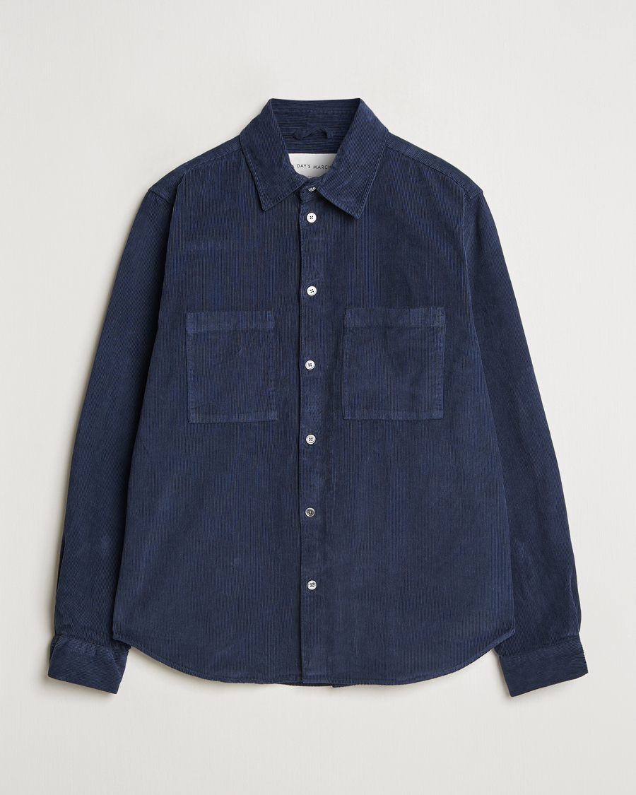 Herren | Hemden | A Day's March | Denver Corduroy Shirt Navy