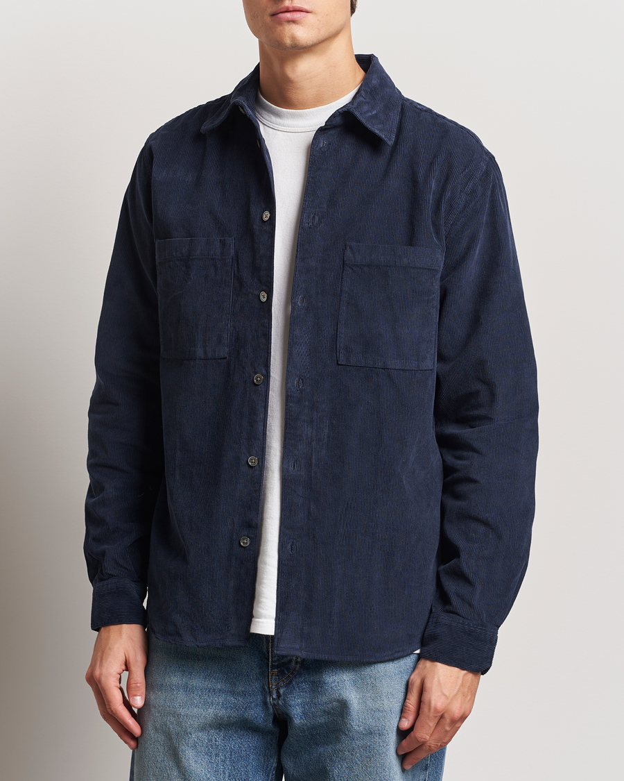 Herren | Hemden | A Day's March | Denver Corduroy Shirt Navy