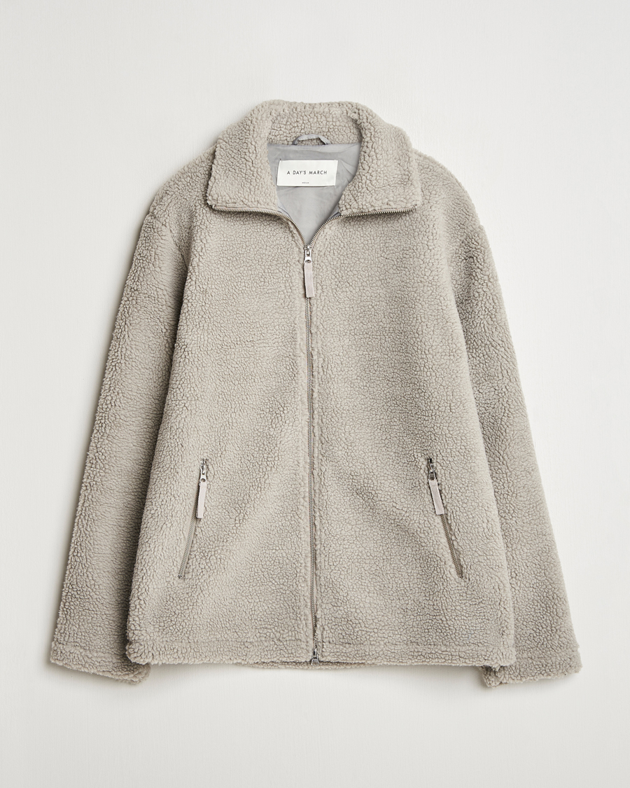 Herren | Pullover | A Day's March | Acton Pile Fleece Jacket Grey