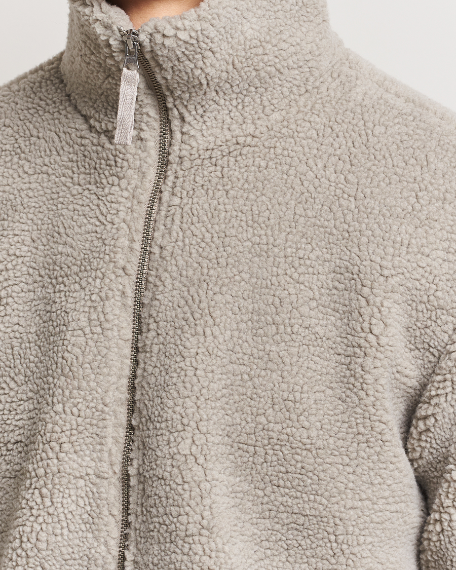 Herren | Pullover | A Day's March | Acton Pile Fleece Jacket Grey