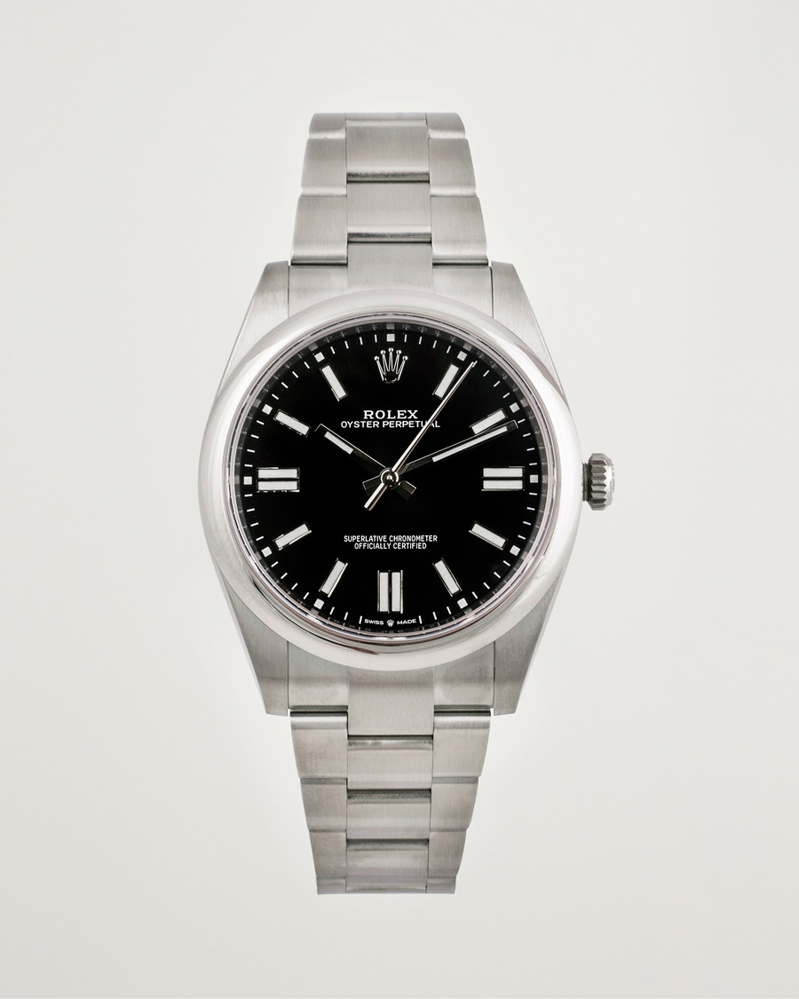 Herren | Rolex Pre-Owned Oyster Perpetual 124300 Black Silver | Rolex Pre-Owned | Oyster Perpetual 124300 Black Silver