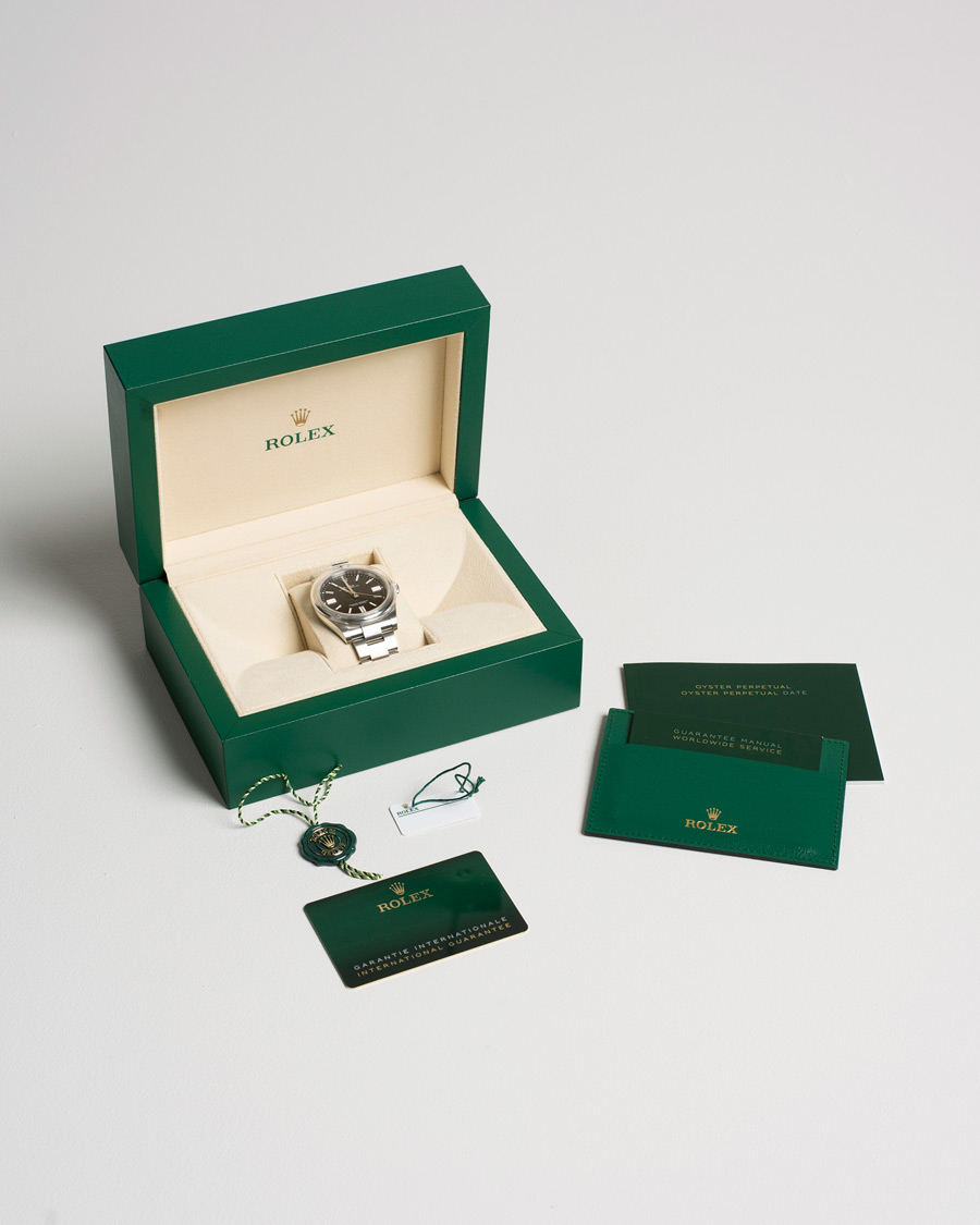 Herren | Rolex Pre-Owned Oyster Perpetual 124300 Black Silver | Rolex Pre-Owned | Oyster Perpetual 124300 Black Silver