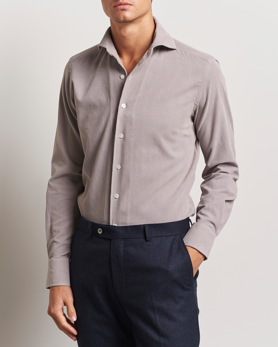 Herren | Hemden | 100Hands | Japan Corduroy Shirt Aubergine