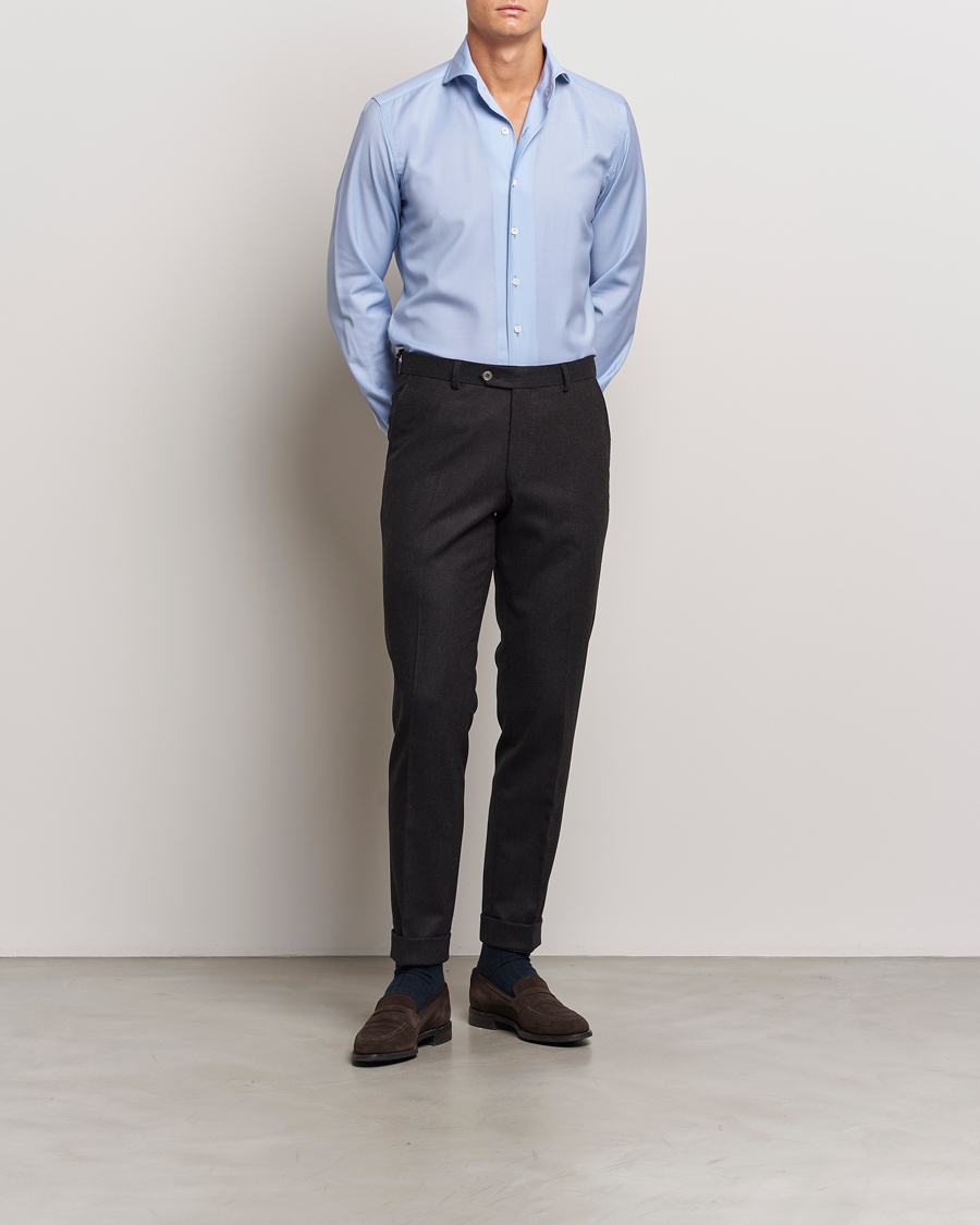 Herren | Hemden | 100Hands | Full Spread Wool Shirt Light Blue