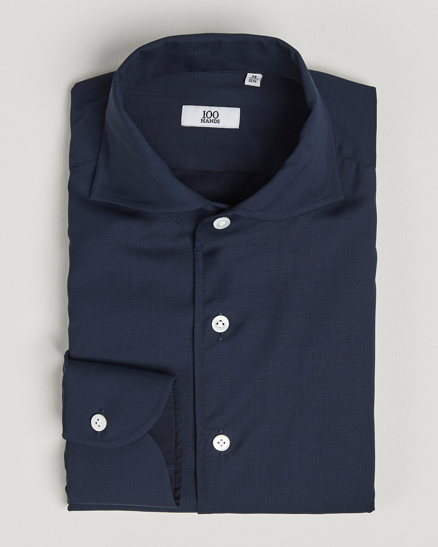 Herren | Hemden | 100Hands | Full Spread Wool Shirt Navy