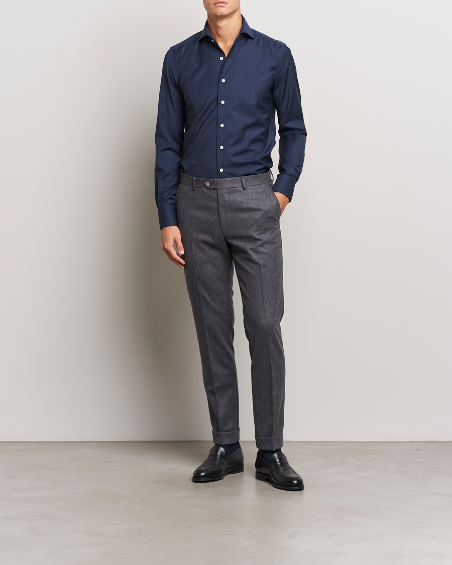 Herren | Hemden | 100Hands | Full Spread Wool Shirt Navy