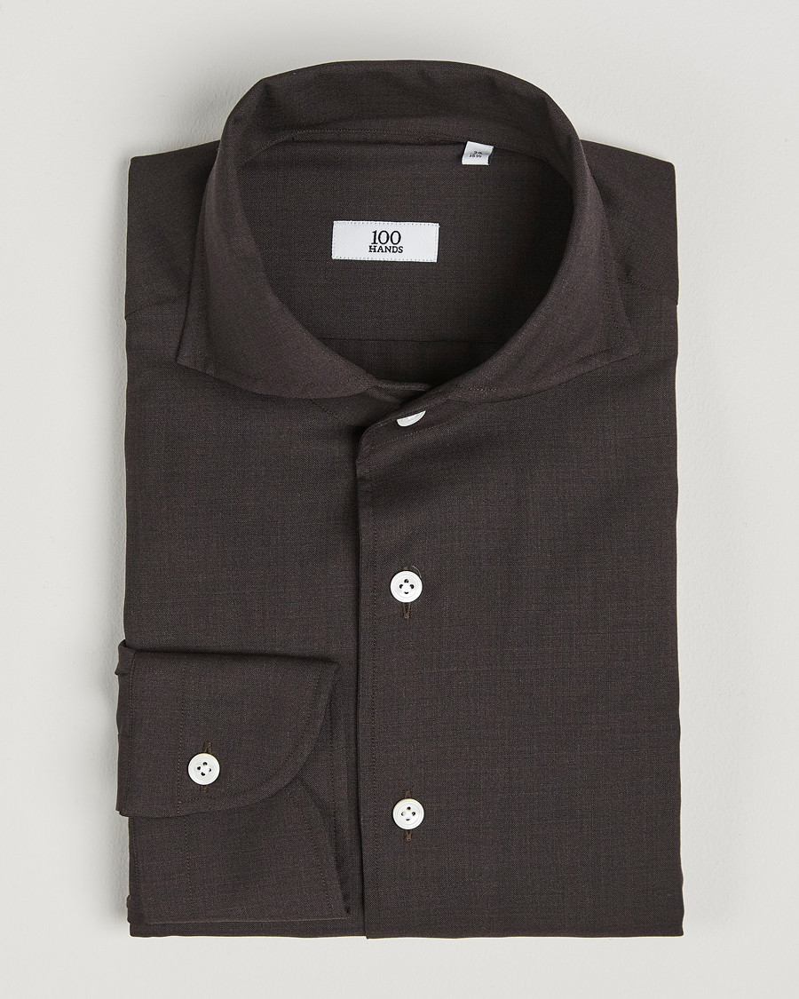 Herren | Hemden | 100Hands | Full Spread Wool Shirt Brown