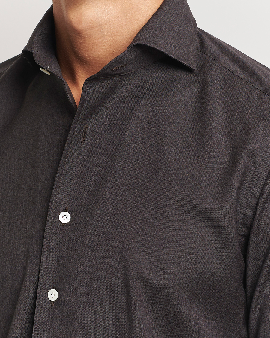 Herren | Hemden | 100Hands | Full Spread Wool Shirt Brown